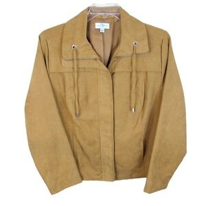 Studio Works Tan Full Zip Jacket‎ Women's Large Spring Fall - NEW!